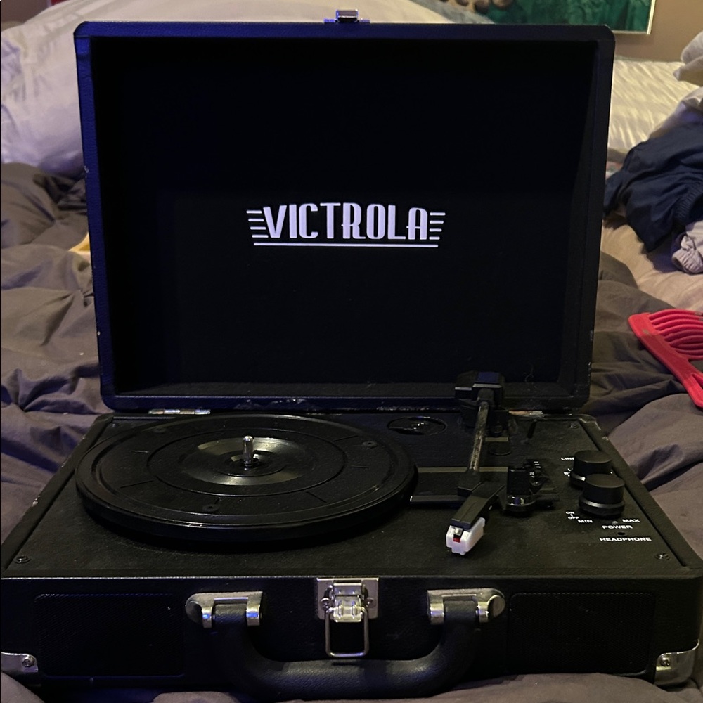 Victrola Black Portable Record Player